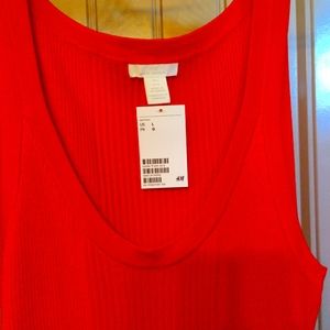 H&M Basics Orange Sleeveless Knit Maxi